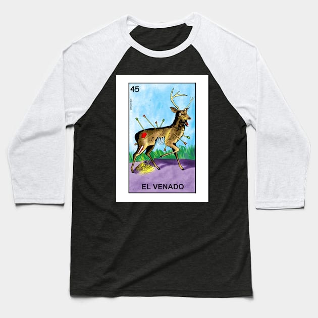 El Venado Evil Loteria Baseball T-Shirt by DougSQ